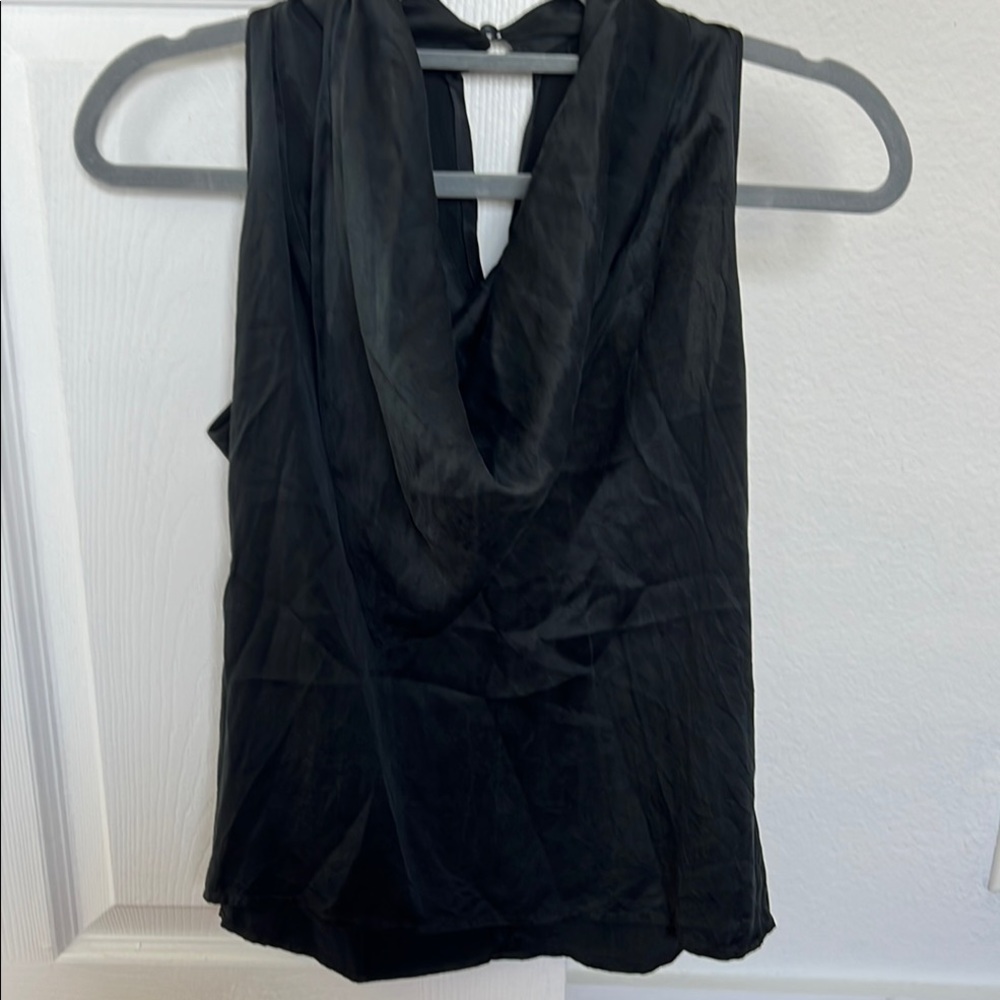Vintage washed 100% Silk Draped Sleeveless Tank Top